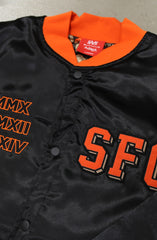 SAVS x Adapt :: Gold Blooded SFC (Men's Black/Orange Satin Jacket)