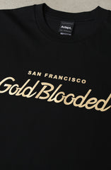 Gold Blooded Script (Men's Black Tee)