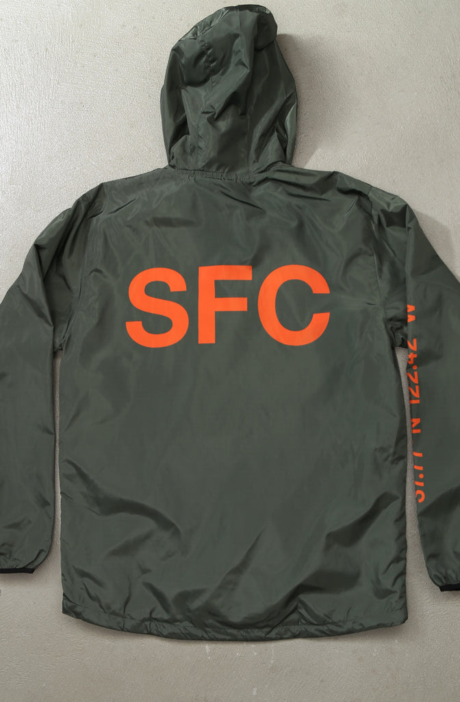 SF City (Men's Olive/Orange Full-Zip Jacket)