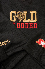SAVS X Adapt :: Gold Blooded Fullback (Men's Black Football Jersey)