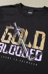Gold Blooded Wings (Women's Heavy Faded Black Tee)