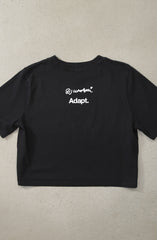 DJ Umami x Adapt :: Transfer (Women's Black/White Faded Crop Tee)
