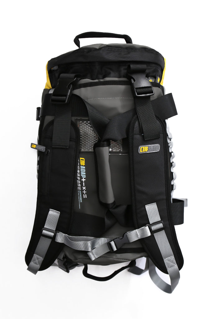 Alphanumeric x Adapt :: Higher Learning (Grey/Yellow Duffle Backpack) – Adapt