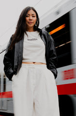 DJ Umami x Adapt :: Transfer (Women's Bone/Black Faded Crop Tee)