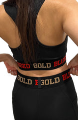 SAVS X Adapt :: Gold Blooded (Women's Black/Red Sport Leggings)