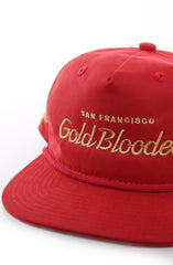 Gold Blooded Script (Red Snapback Cap)