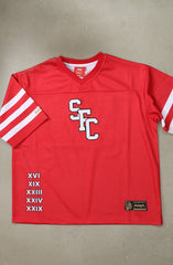 SAVS X Adapt :: Gold Blooded SFC (Men's Red Football Jersey)