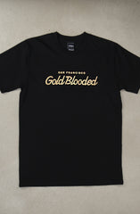 Gold Blooded Script (Men's Black Tee)