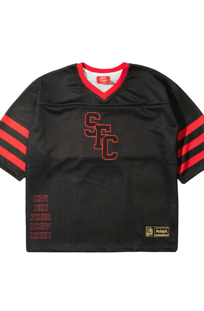SAVS X Adapt :: Gold Blooded SFC (Men's Black Football Jersey)