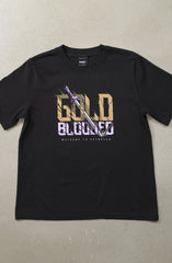 Gold Blooded Wings (Women's Heavy Faded Black Tee)