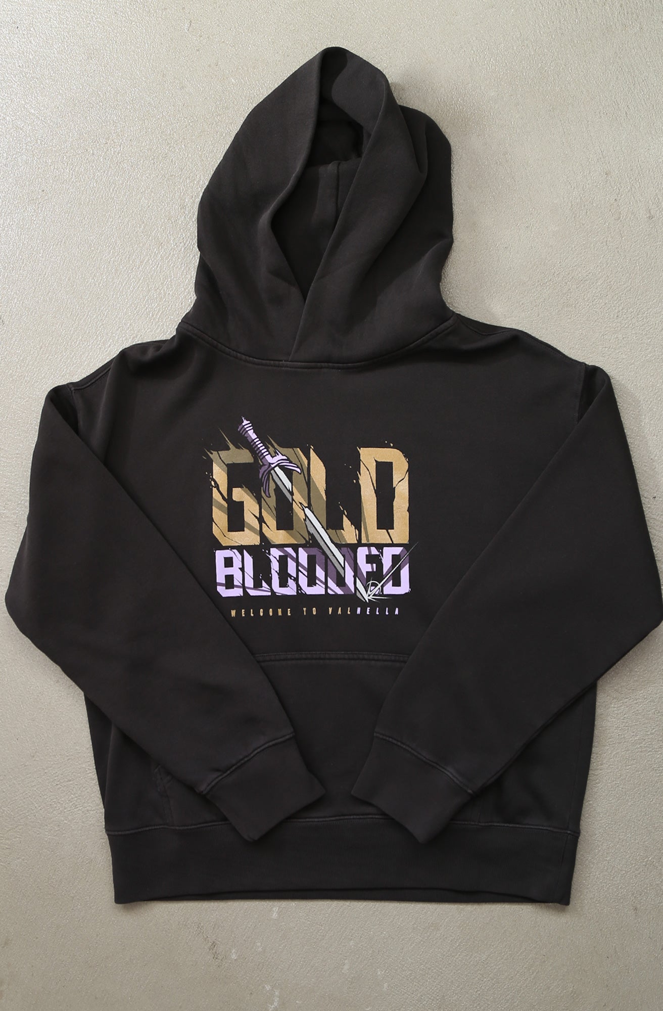 Gold Blooded Wings (Women's Faded Black Hoody)