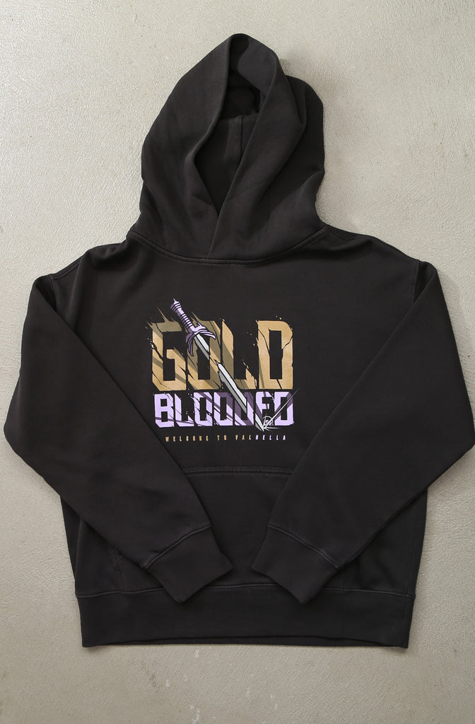 Gold Blooded Wings (Women's Faded Black Hoody)