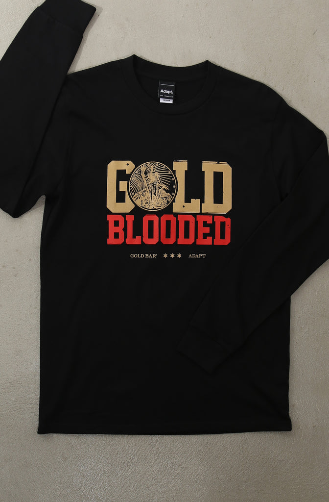 Gold Bar® X Adapt :: Gold Blooded Spirits II (Men's Black Long Sleeve Tee)