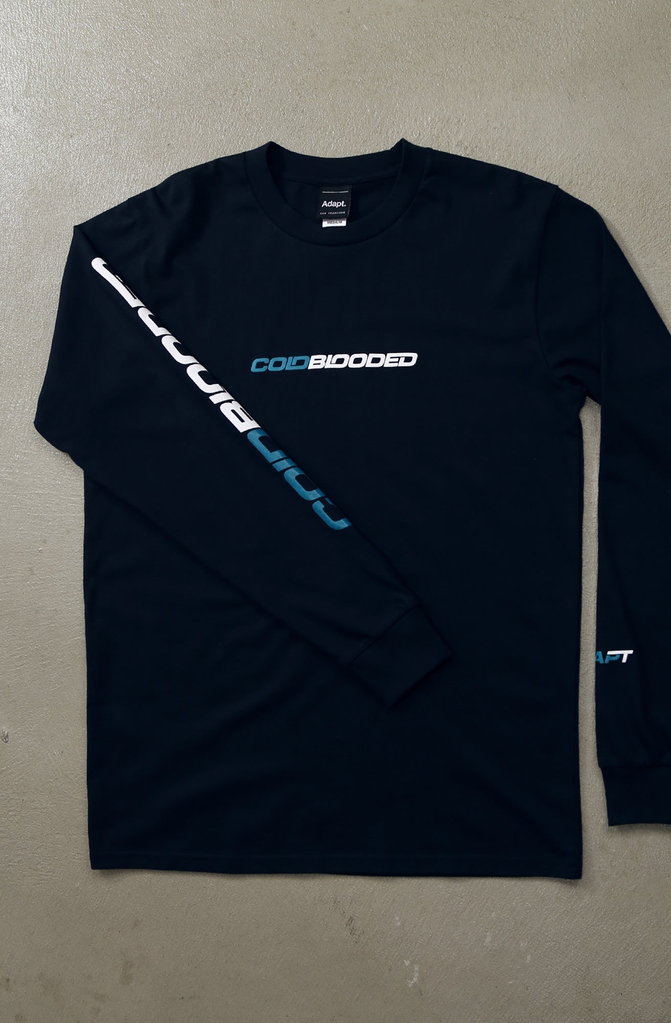 Cold Blooded RPM (Men's Navy Long Sleeve Tee)