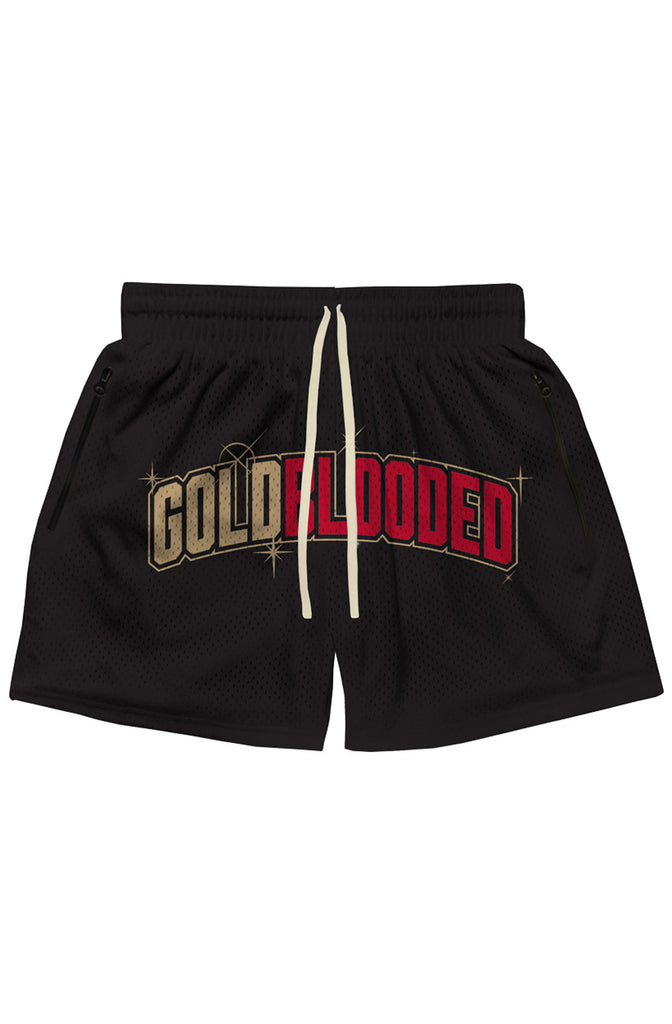 PRE-ORDER :: SAVS x Adapt :: Gold Blooded Arc (Men's Black/Red Mesh Shorts)