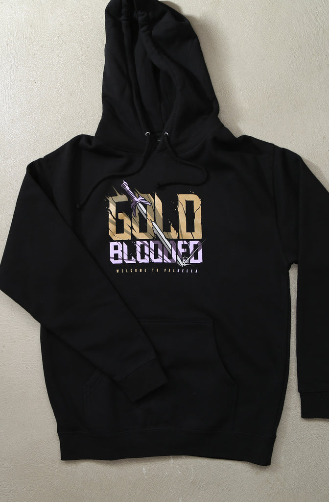 Gold Blooded Wings (Men's Black Hoody)