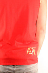 First and Gold (Men's Red Tank)