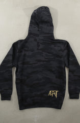 Gold Blooded (Men's Black Camo/Red Hoody)