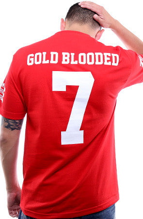 Gold Blooded Legends :: 7 (Men's Red Tee)