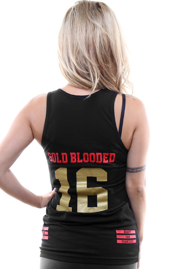Gold Blooded Legends :: 16 (Women's Black/Gold Tank Top)