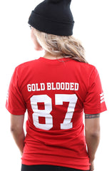 Gold Blooded Legends :: 87 (Women's Red V-Neck)