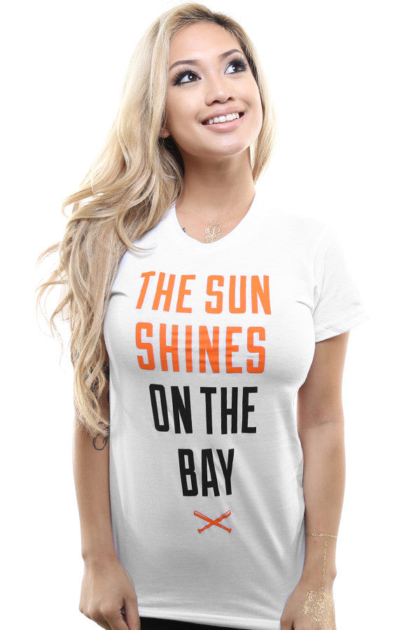 The Sun Shines On The Bay (Women's White/Orange Tee)