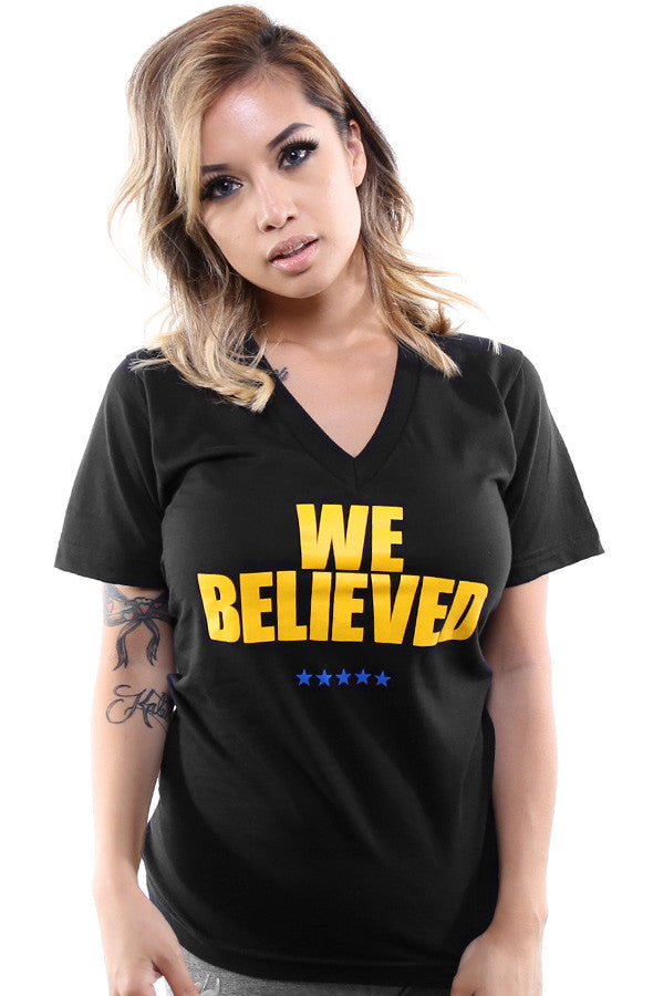 We Believed (Women's Black V-Neck)