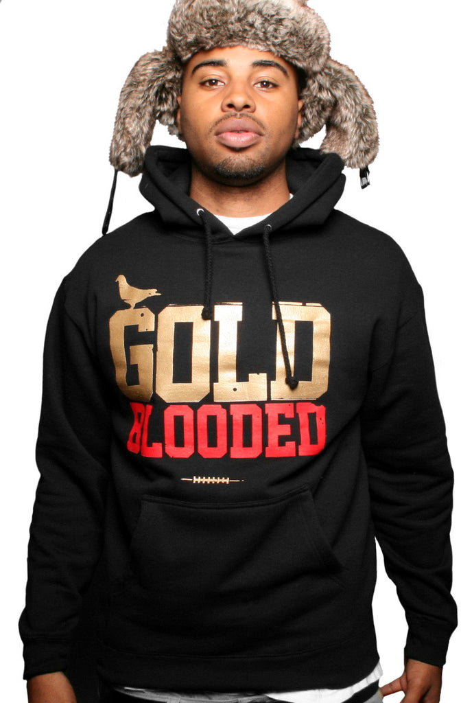 Gold Blooded (Men's Black/Red Hoody)