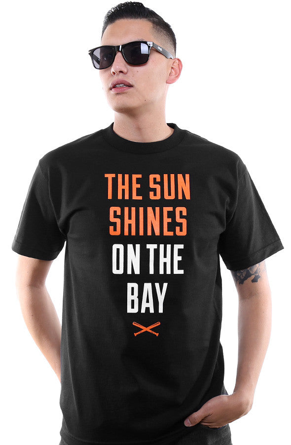 The Sun Shines On The Bay (Men's Black/Orange Tee) – Adapt.