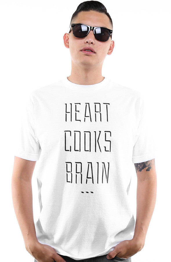 Heart Cooks Brain (Men's White Tee)