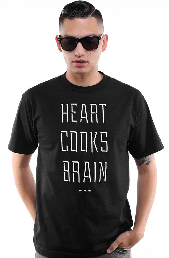 Heart Cooks Brain (Men's Black Tee)