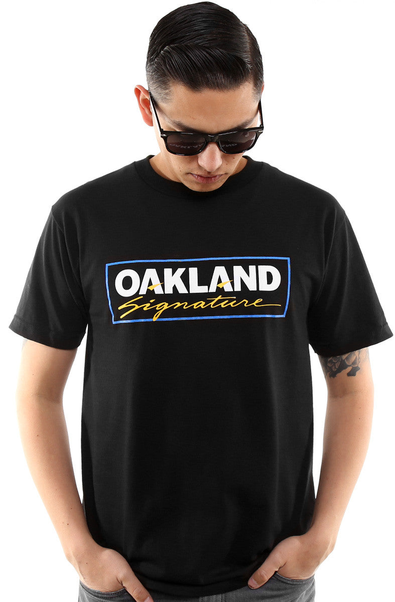 LAST CALL - Oakland Signature (Men's Black/Royal Tee) – Adapt.