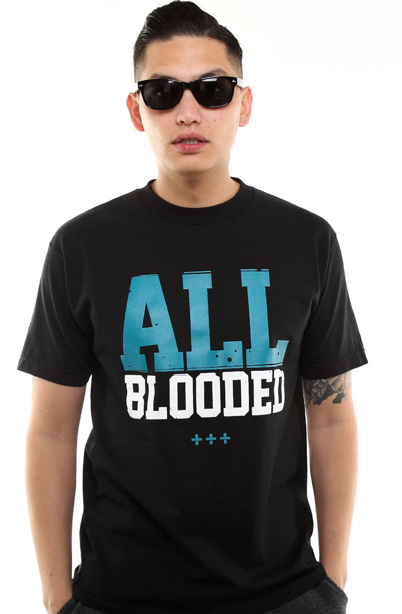 All Blooded (Men's Black/Teal Tee)