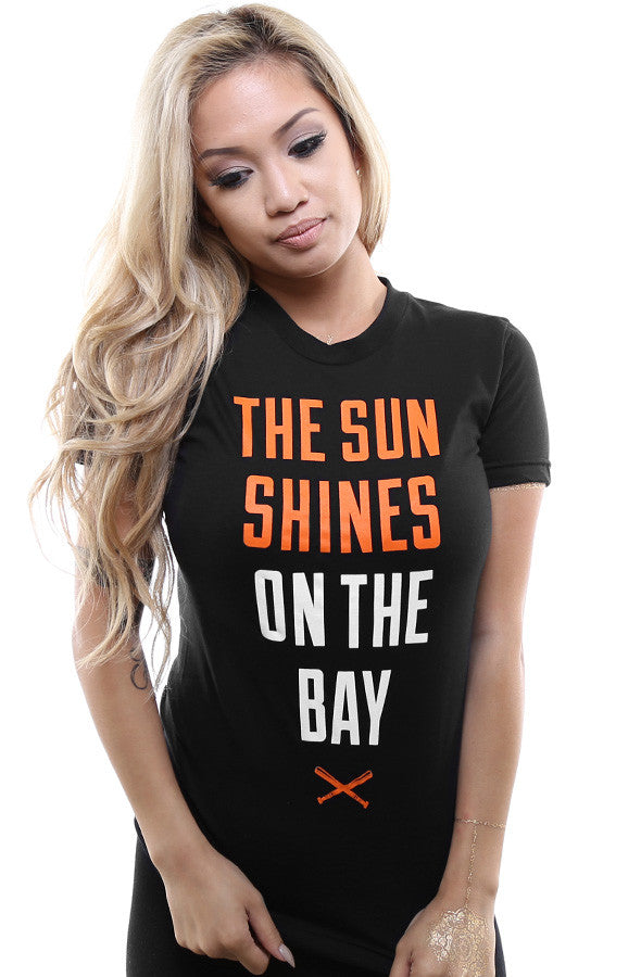 The Sun Shines On The Bay (Women's Black/Orange Tee)