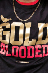 Gold Blooded (Men's Black/Red Crewneck Sweatshirt)