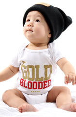 Gold Blooded (Baby White/Red Onesie)