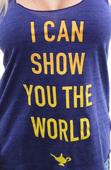 I Can Show You The World (Women's Indigo Racerback Tank)