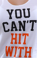 You Can't Hit (Women's White/Orange Tank Top)