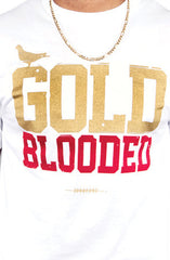 Gold Blooded (Men's White/Red Tee)