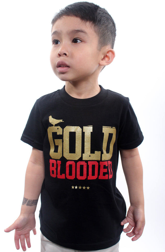 Gold Blooded (Tykes Unisex Black/Red Tee)