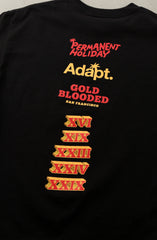 Permanent Holiday X Adapt :: Gold Blooded Holiday (Men's Black Tee)