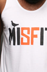 LAST CALL - Misfit (Men's White/Orange Tank)