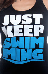 Keep Swimming (Women's Black Tank Top)