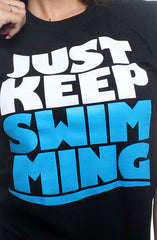 Keep Swimming (Women's Black Tee)