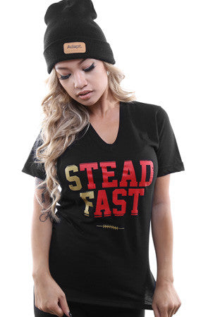 LAST CALL - Steadfast (Women's Black/Gold V-Neck)
