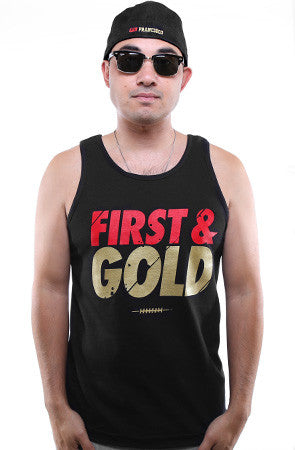 First and Gold (Men's Black Tank)