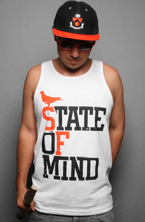 State of Mind (Men's White/Orange Tank)