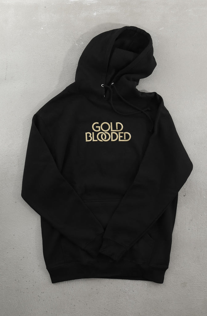 Gold Blooded Serif (Men's Black Hoody)