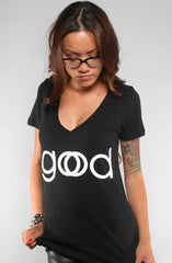Good God (Women's Black V-Neck)