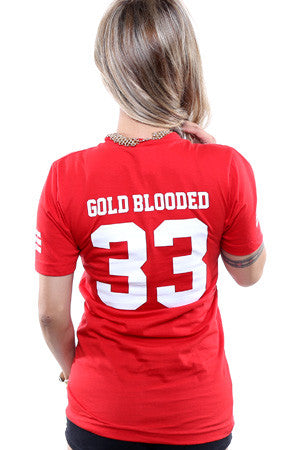 Gold Blooded Legends :: 33 (Women's Red V-Neck)